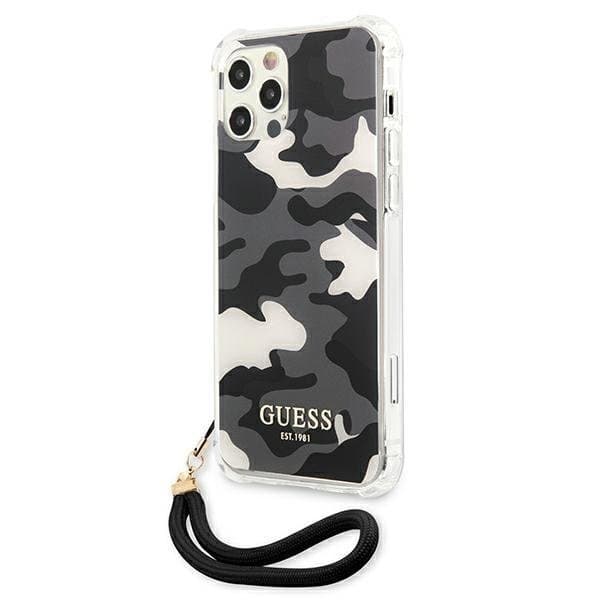 Guess iPhone 12 Pro Max Skal Camo Collection - Sort Black