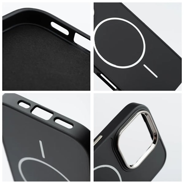 Telefontaske til iPhone 16 Magsafe Frame - Sort Svart