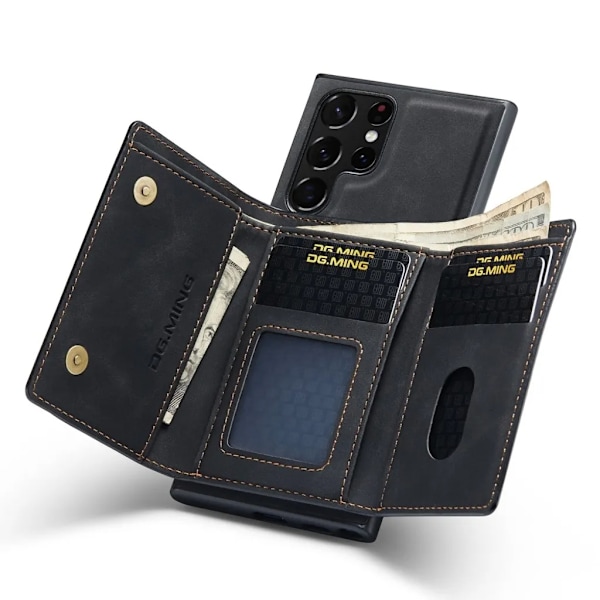 DG.MING Galaxy S23 Ultra Plånboksfodral 2in1 Detachable M1 - Svart Svart