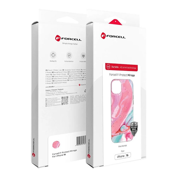 Forcell Telefontaske til iPhone 15 Pro MagSafe Mirage - Lyserød Marmor