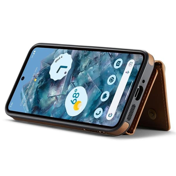 DG.MING M6 Series Konstläder Plånboksfodral för Google Pixel 9 Pro XL - Brun