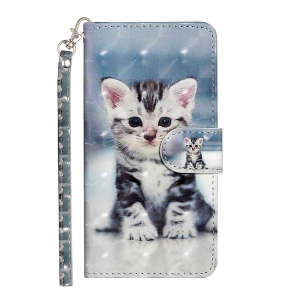 Plånboksfodral för Samsung Galaxy S26 3D-mönster Konstläder - Katt