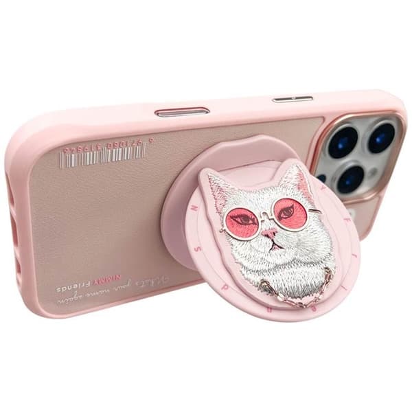 Nimmy Mobilskal till iPhone 16 Pro Max MagSafe Glasses Cool Cat - Rosa Rosa