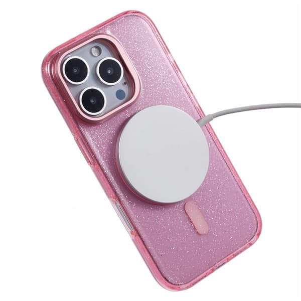 KIGC Mobilskal till iPhone 16 Pro Max MagSafe Epoxy Kickstand - Rosa Rosa
