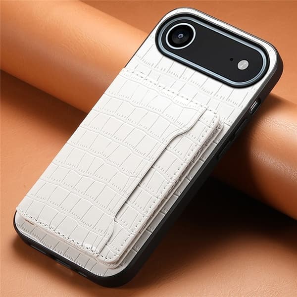 Mobilskal till iPhone Air Korthållare Crocodile - Vit Vit