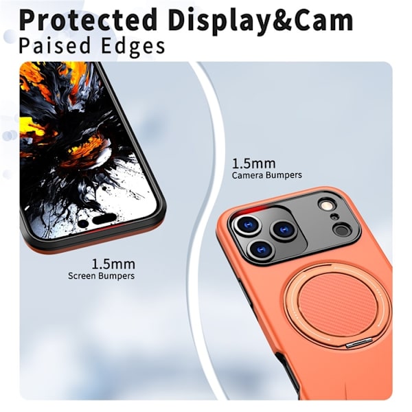Mobilskal till iPhone 17 Pro Max MagSafe Rotating Kickstand - Orange