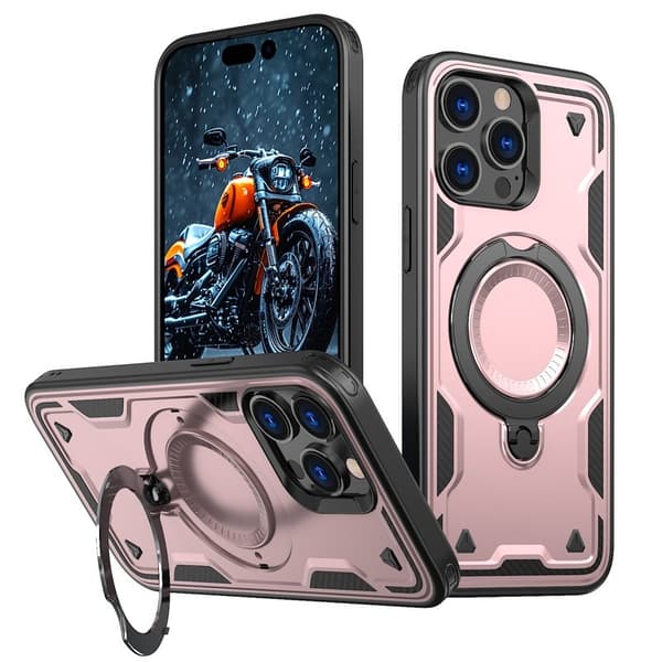 Mobilskal till iPhone 14 Pro Plast MagSafe Militärskydd - Roséguld
