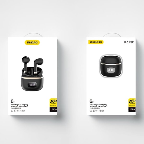 Dudao TWS In-Ear 5.3 Bluetooth Trådlös Hörlurar - Svart Svart
