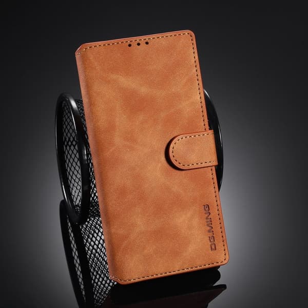 DG.MING Retro Plånboksfodral Konstläder Samsung Galaxy Note20 Ultra Brun