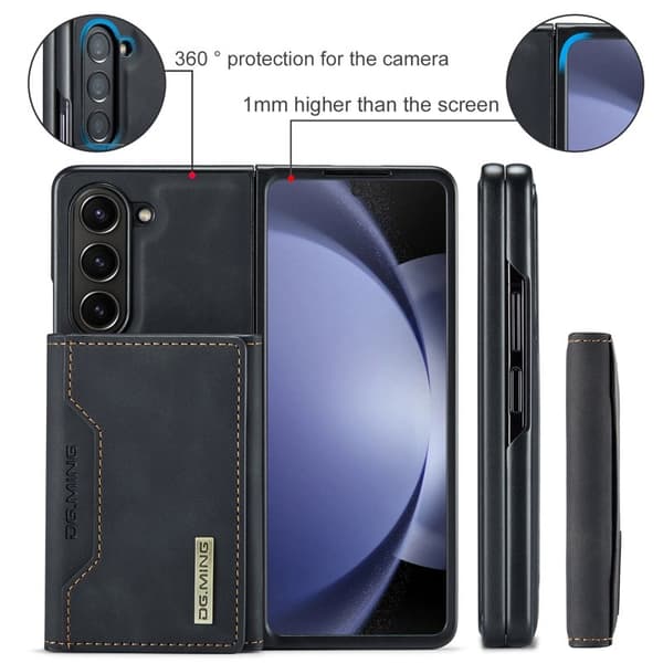 DG.MING M2 Series Kickstand Plånboksfodral Samsung Galaxy Z Fold5 - Svart