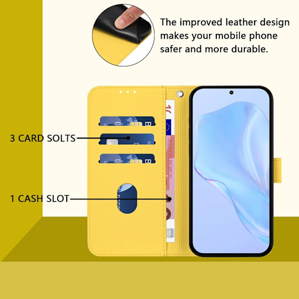 OnePlus 15 5G Plånboksfodral Solid Färg Konstläder Gul