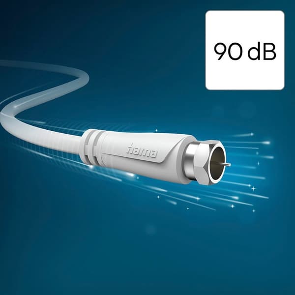 HAMA Antennkabel SAT 90dB F-F Vit 3,0m