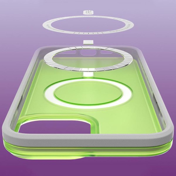 Kingxbar iPhone 13 Pro Max Cover Magsafe PQY Fluorescence - Rød