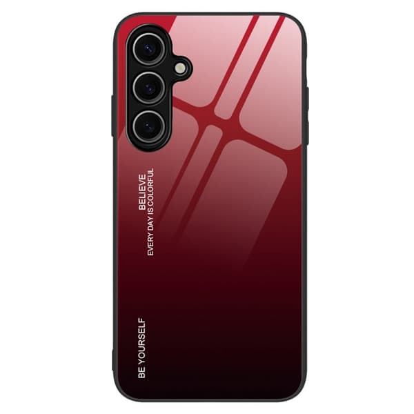Mobilskal för Samsung Galaxy S26 Gradient Tempererat Glas + TPU - Röd