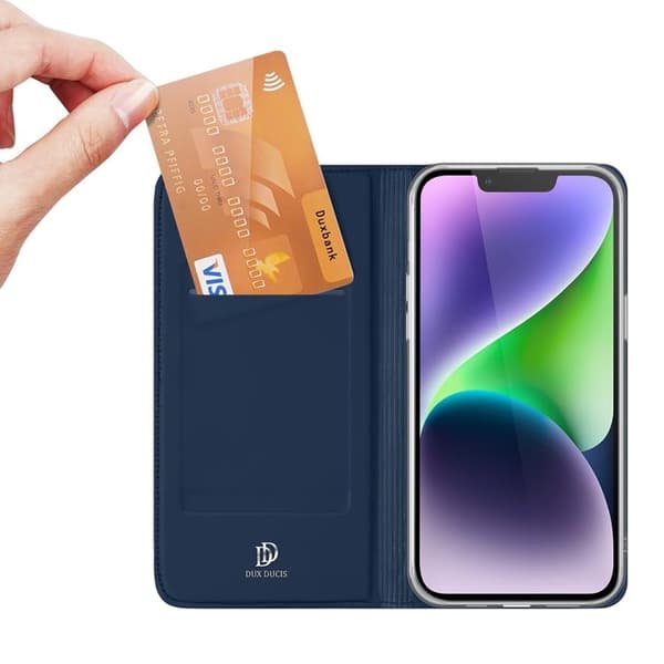 Dux Ducis iPhone 15 Plus Lompakkokotelo Skin Pro - Sininen Blå