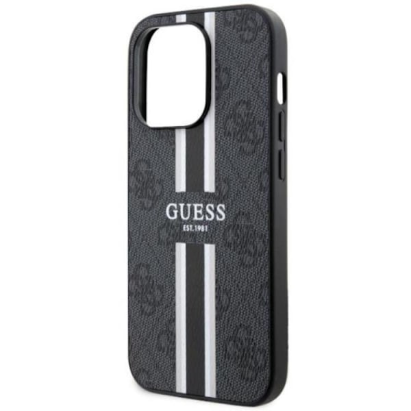 Guess iPhone 14 Pro Max Mobilskal MagSafe Printed Stripes Svart