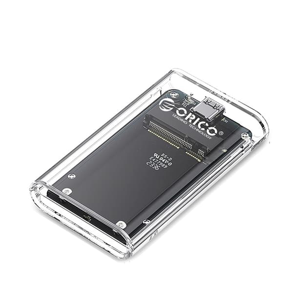 Orico Diskpatron MSATA USB-C 3.2 5Gb/s TC10-MS - Gennemsigtig Transparent