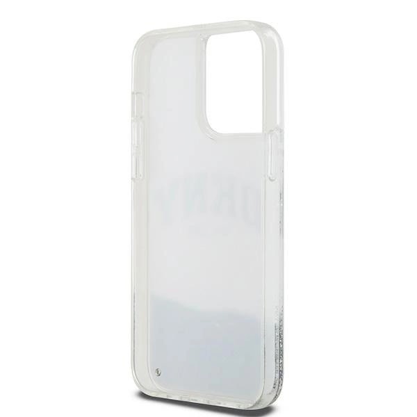 DKNY iPhone 15 Pro Mobilskal Liquid Glitter Big Logo - Vit