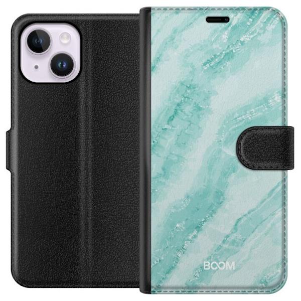 Plånboksfodral till Apple iPhone 15 Plus med Mint Marble