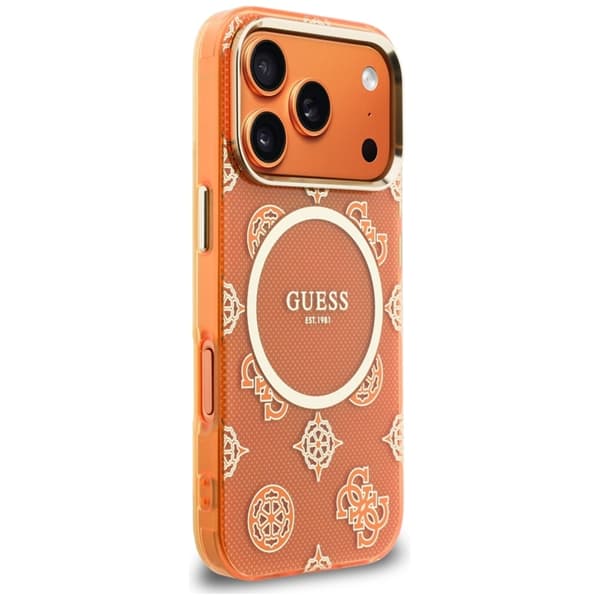 Guess Mobilskal För iPhone 17 Pro MagSafe IML Peony Dot - Orange Orange