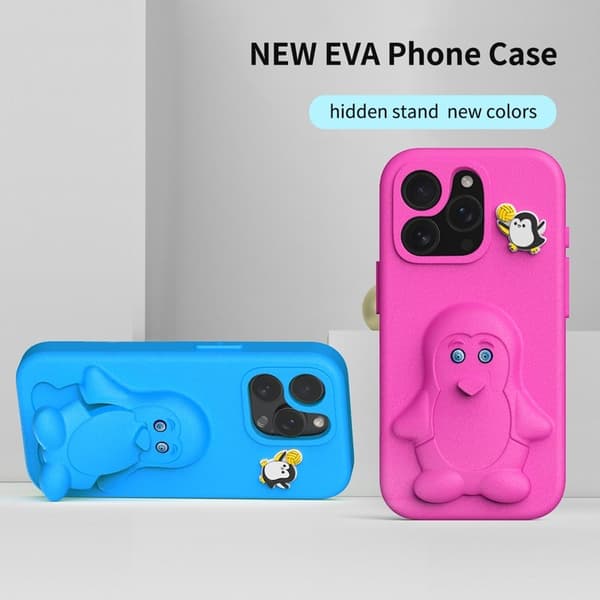 Penguin Mobilskal till iPhone 14 Pro Max Kickstand Stöttålig EVA - Blå