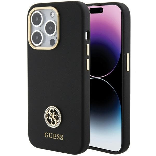 Guess telefontaske til iPhone 15 Pro MagSafe Silikone Rhinestone