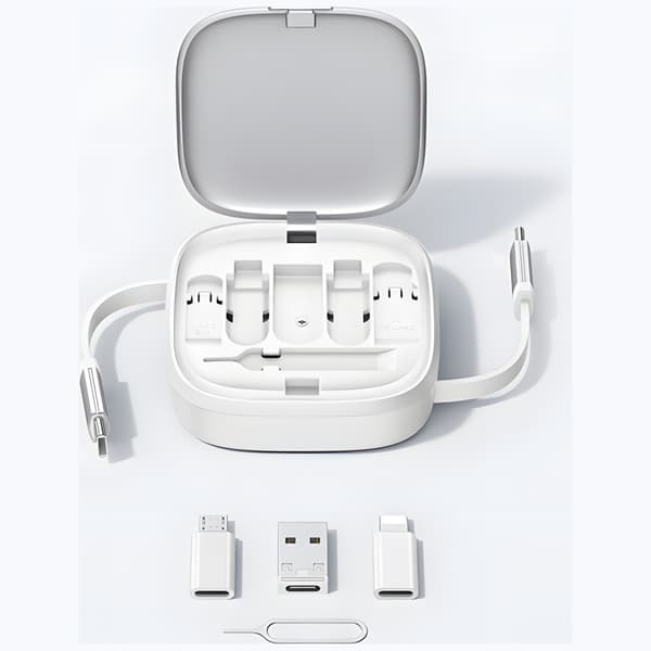 USAMS Kabel 3-i-1 boks MicroUSB/USB-C/Lightning 60W SJ650USB01 - Stål