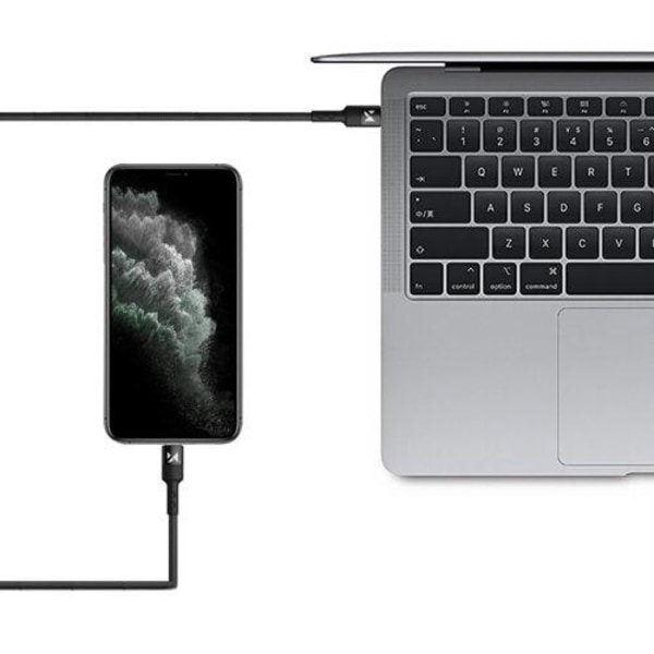 Wozinsky USB-C Lightning Kabel 2m - Svart Svart