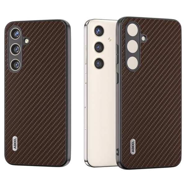 ABEEL Mobilskal till Samsung Galaxy S24+ Shockproof Carbonfiber Brun