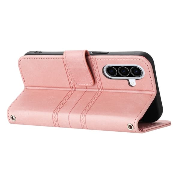 Galaxy A17 / A26 Plånboksfodral Imprinted Konstläder - Rosa Rosa