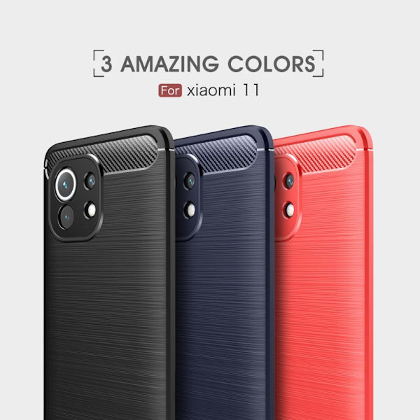 Carbon Fiber mobiltaske til Xiaomi Mi 11 - Sort Black