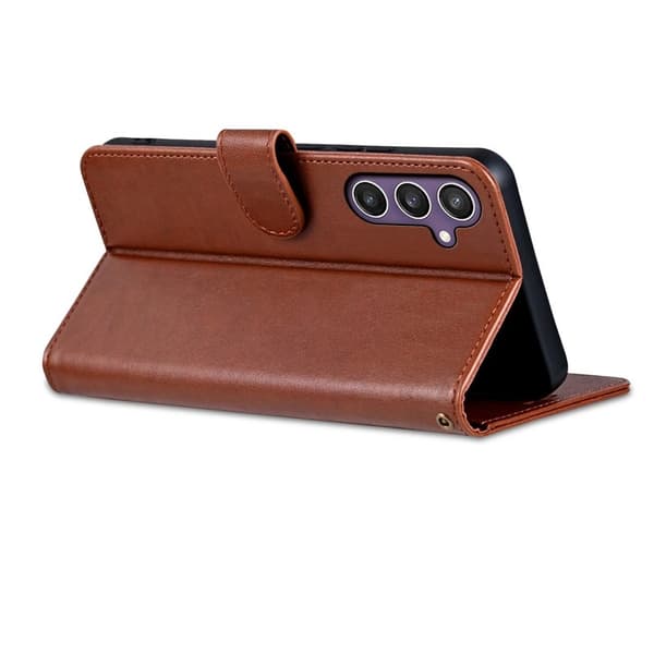 AZNS Samsung Galaxy S26 Plus Plånboksfodral Konstläder Ställ - Brun