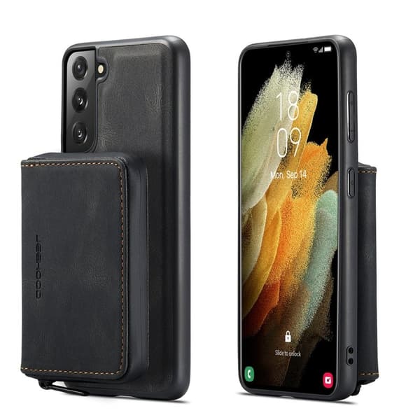JEEHOOD Kickstand TPU Plånboksfodral med Magnetisk - Svart