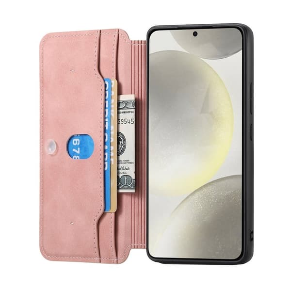 CASENEO Samsung Galaxy S25 Plånboksfodral Konstläder - Rosa
