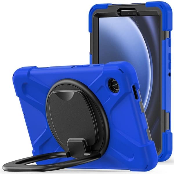 Mobilskal till Galaxy Tab A9 Kickstand Handle Grip - Blå / Svart Blå