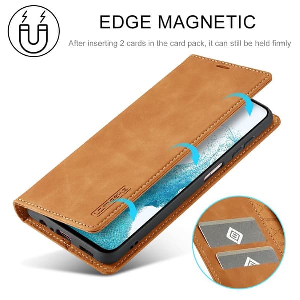 LC.IMEEKE Plånboksfodral för Samsung Galaxy S26 Plus Konstläder - Brun