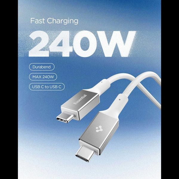 Spigen USB-C til USB-C 240W kabel 150cm EB24015CC Vit