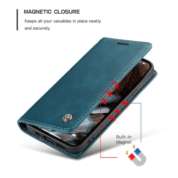CASEME 013 Wallet Mobilskal för iPhone 13 6.1 tum - Blå