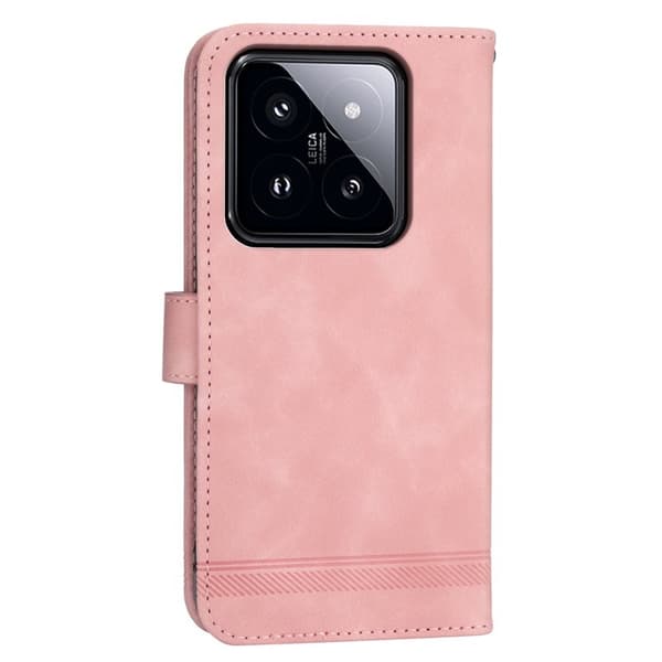 DIERFENG Plånboksfodral för Xiaomi 14 Pro - Scratch-resistant Konstläder- Rosa