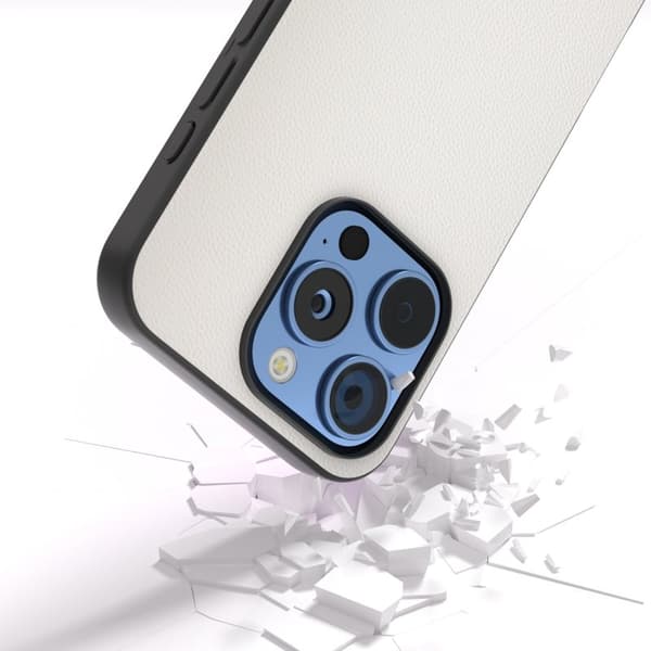 ABEEL Mobilskal till iPhone 16 Pro Max Anti-Drop Äkta Läder Vit