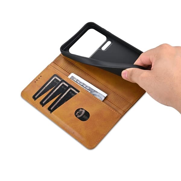 AZNS Xiaomi 17 Pro Plånboksfodral Konstläder - Brun