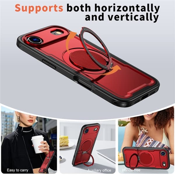 Mobilskal till iPhone Air MagSafe TPU+PC Kickstand - Röd Röd
