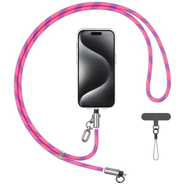 USAMS USB-C til Lightning Kabel 1.2m Lanyard - Lyserød Rosa