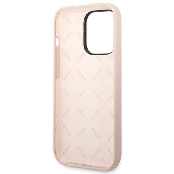 GUESS iPhone 14 Pro Max -kuori Silicone Triangle - Pinkki Rosa