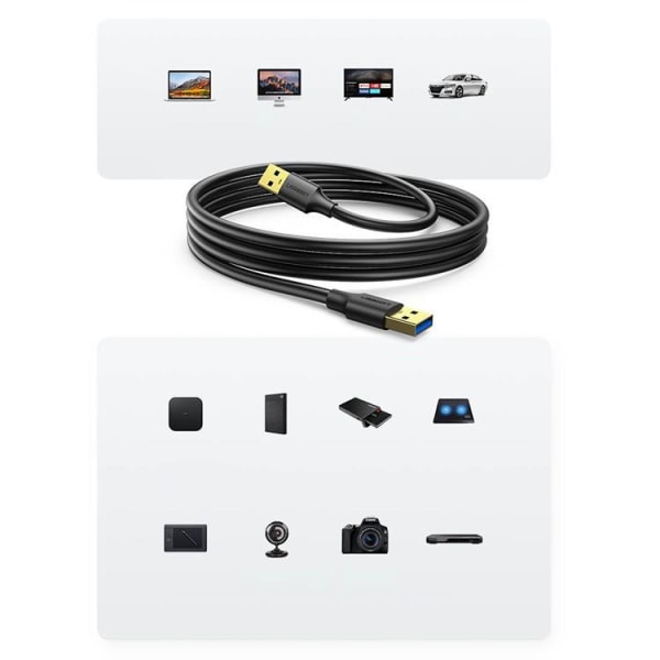 Ugreen USB-A till USB-A 3.0 Kabel 0.5m - Svart