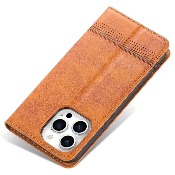 AZNS iPhone 15 Pro Max Plånboksfodral i Konstläder - Brun