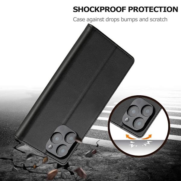 LC.IMEEKE iPhone 16 Pro Max Plånboksfodral Konstläder - Svart