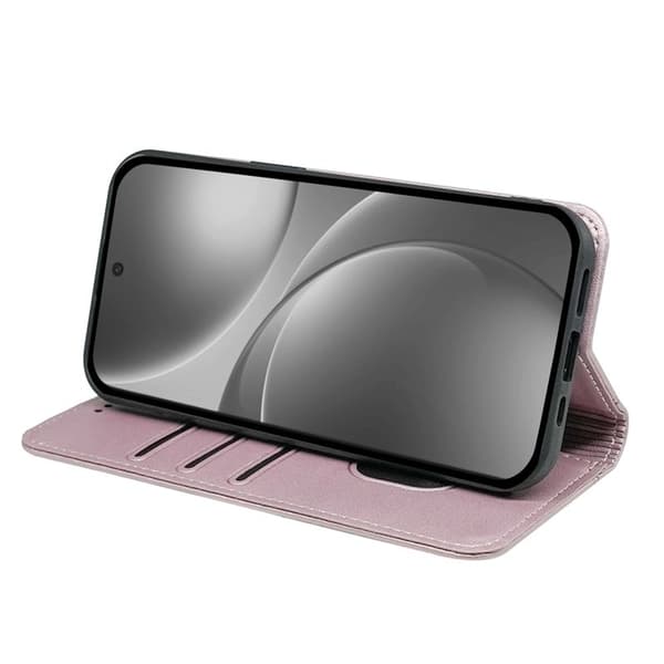 Oppo Find X9 Pro 5G Plånboksfodral Magnetstängning Konstläder - Roséguld