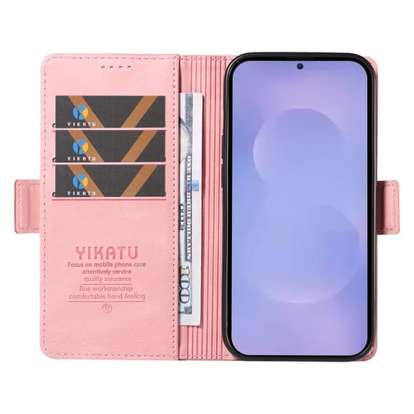YIKATU Samsung Galaxy S26 / S26 Pro Plånboksfodral Konstläder - Rosa