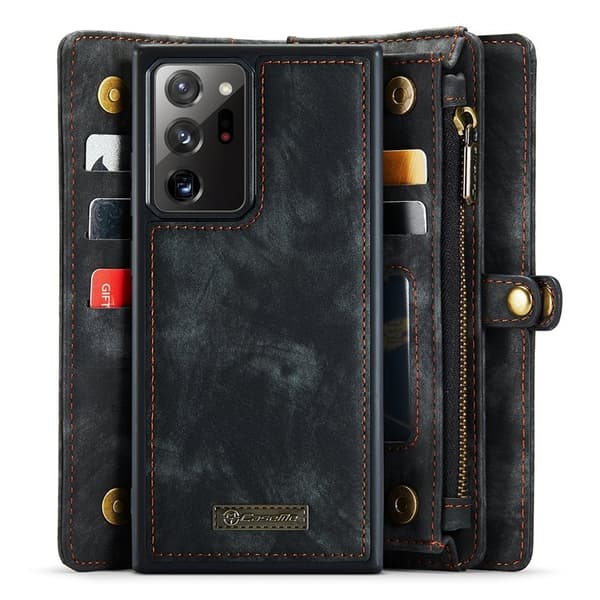 CASEME Multi-funktionell 2-i-1 Plånboksfodral Samsung Galaxy Note20 Ultra Svart
